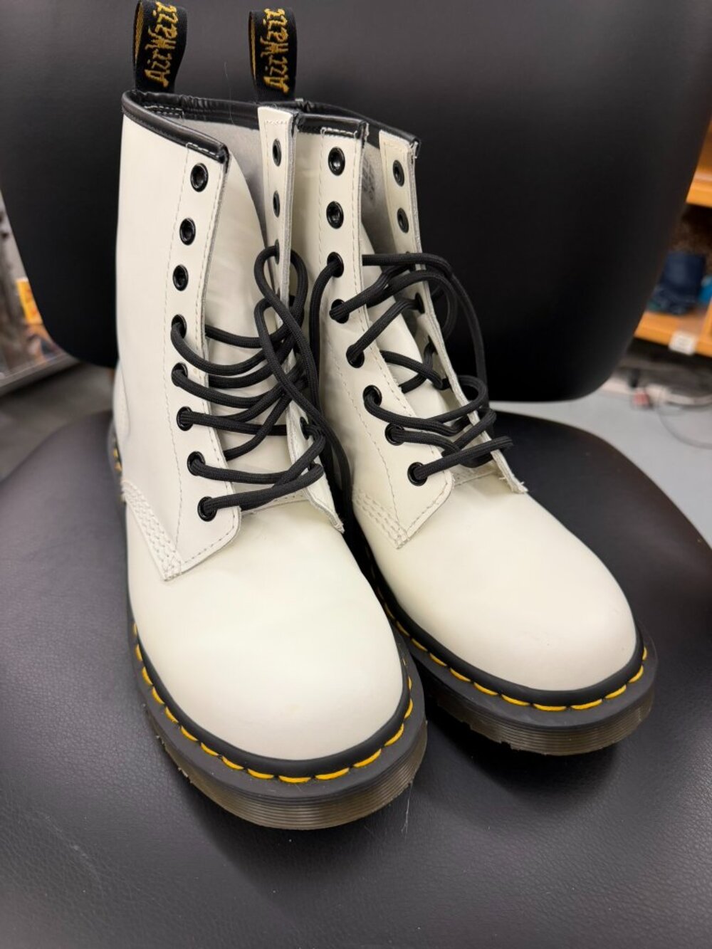 White Dr. Marten's Combat Boots